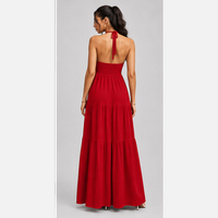Robe longue dos nu à volants