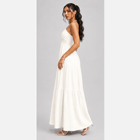 Robe longue dos nu à volants