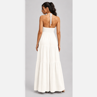 Robe longue dos nu à volants