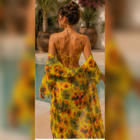 Ensemble bikini tropical taille haute