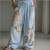 Pantalon palazzo brodé