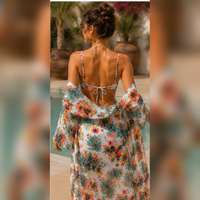 Ensemble bikini tropical taille haute