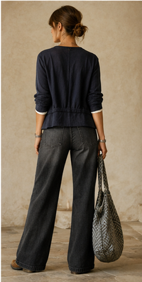 High-waisted wide-leg jeans