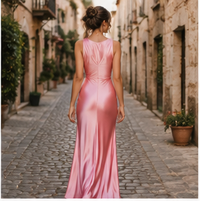 Backless satin maxi dress