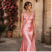 Backless satin maxi dress