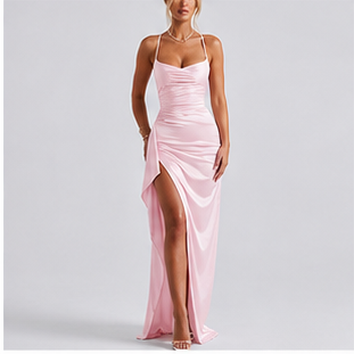 Robe longue Capucine à décolleté cœur