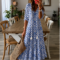 Robe longue bohème Aveline à col V