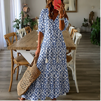 Robe longue bohème Aveline à col V