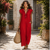 Robe longue bohème à volants Auriane