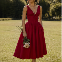 Robe midi en tissu tissé Celestia à col en V