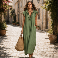 Robe longue bohème à volants Auriane
