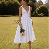 Robe midi en tissu tissé Celestia à col en V
