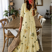 Robe longue bohème Aveline à col V