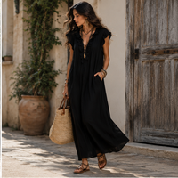 Robe longue bohème à volants Auriane