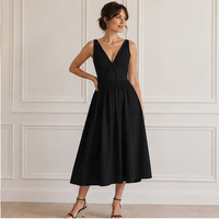 Robe midi en tissu tissé Celestia à col en V