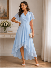 Robe midi asymétrique Serelle Vintage en mousseline