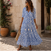 Robe longue bohème Aveline à col V