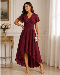 Robe midi asymétrique Serelle Vintage en mousseline