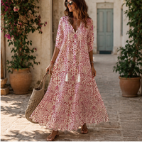 Robe longue bohème Aveline à col V