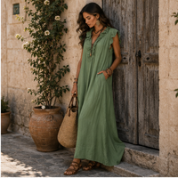 Robe longue bohème à volants Auriane