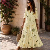 Robe longue bohème Aveline à col V