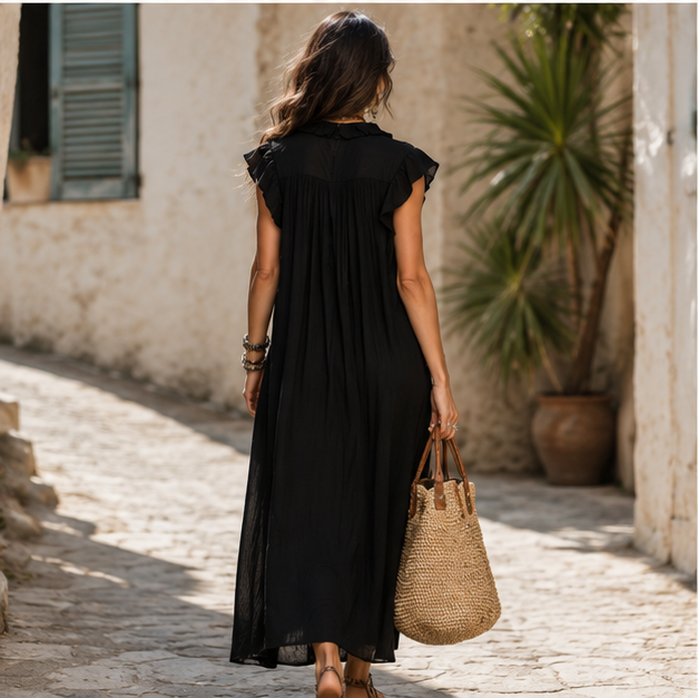 Auriane Bohemian Ruffled Maxi Dress