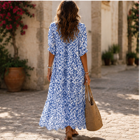 Robe longue bohème Aveline à col V