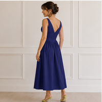 Robe midi en tissu tissé Celestia à col en V