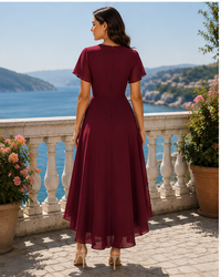 Robe midi asymétrique Serelle Vintage en mousseline