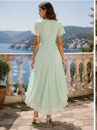 Robe midi asymétrique Serelle Vintage en mousseline