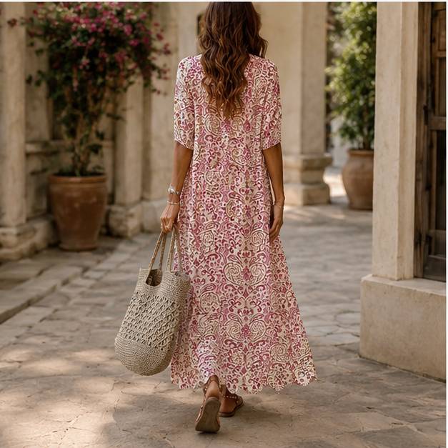 Aveline Bohemian V-Neck Maxi Dress