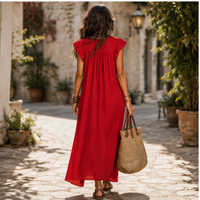 Robe longue bohème à volants Auriane
