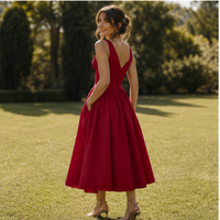 Robe midi en tissu tissé Celestia à col en V