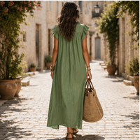 Robe longue bohème à volants Auriane
