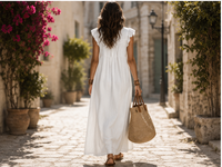 Robe longue bohème à volants Auriane