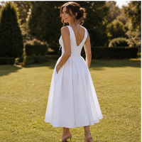 Robe midi en tissu tissé Celestia à col en V