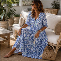 Robe longue bohème Aveline à col V