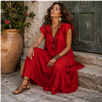 Robe longue bohème à volants Auriane