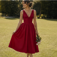 Robe midi en tissu tissé Celestia à col en V