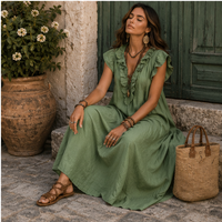 Robe longue bohème à volants Auriane