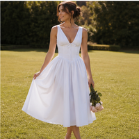 Robe midi en tissu tissé Celestia à col en V