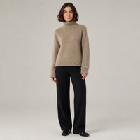 Pull à col roulé ajusté en pur cachemire