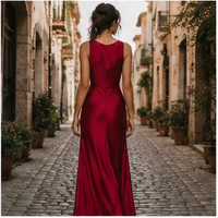 Backless satin maxi dress
