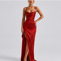 Capucine long heart-neck dress