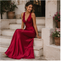 Backless satin maxi dress