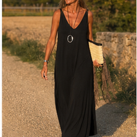 Low-cut maxi dress with straps