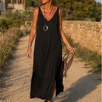 Low-cut maxi dress with straps