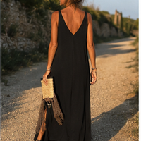 Low-cut maxi dress with straps