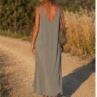 Low-cut maxi dress with straps