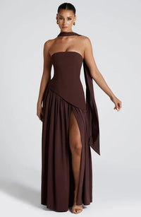 Robe longue bustier fendue Celestine